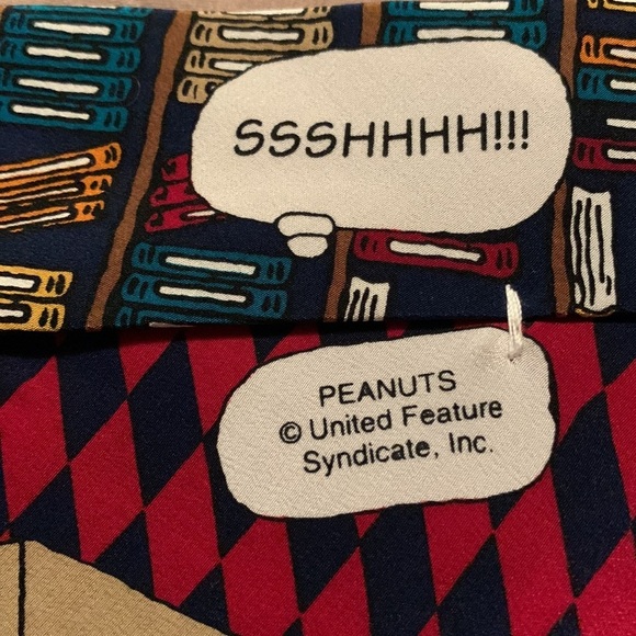 Peanuts Library SSSSHHHH!!!! Silk Tie Made in USA - Picture 5 of 6